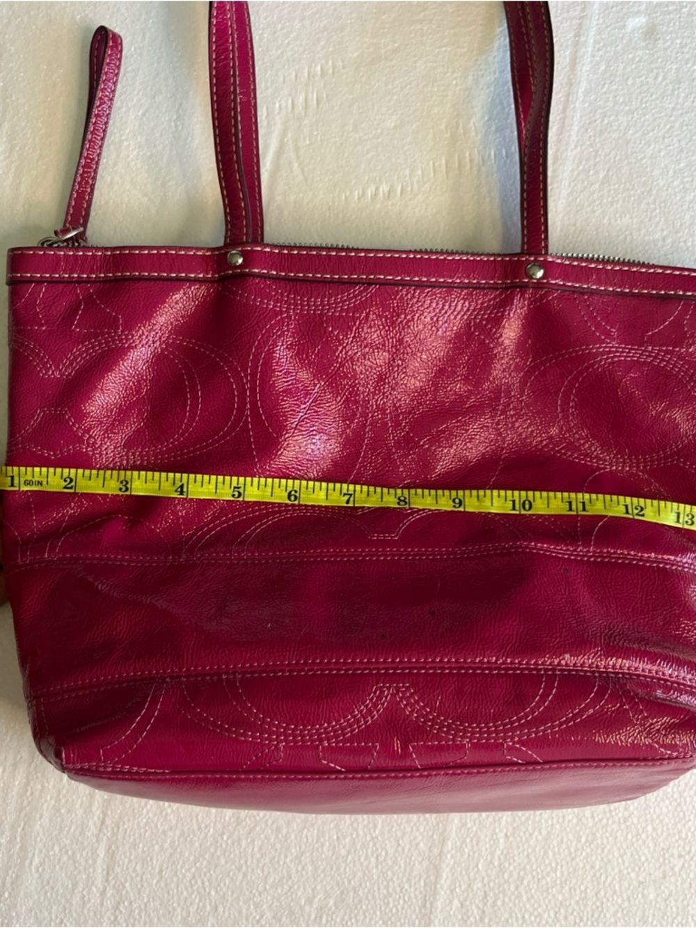 Vtg Coach Berry Pink Hand Bag Small Soho Y2K Patent Leather Hobo Shoulder Purse - Picture 15 of 16